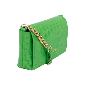 Kit: 01 Bolsa Crossbody de Couro Clarita - Verde Tropical + 01 Bolsa Tiracolo de Couro Mia - Verde Tropical + 01 Carteira Lemon