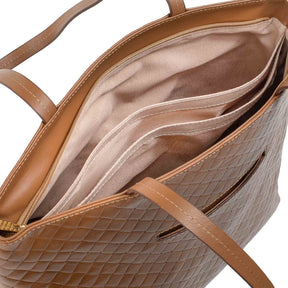 Bolsa Shopping Bag de Couro Tramado - Bárbara