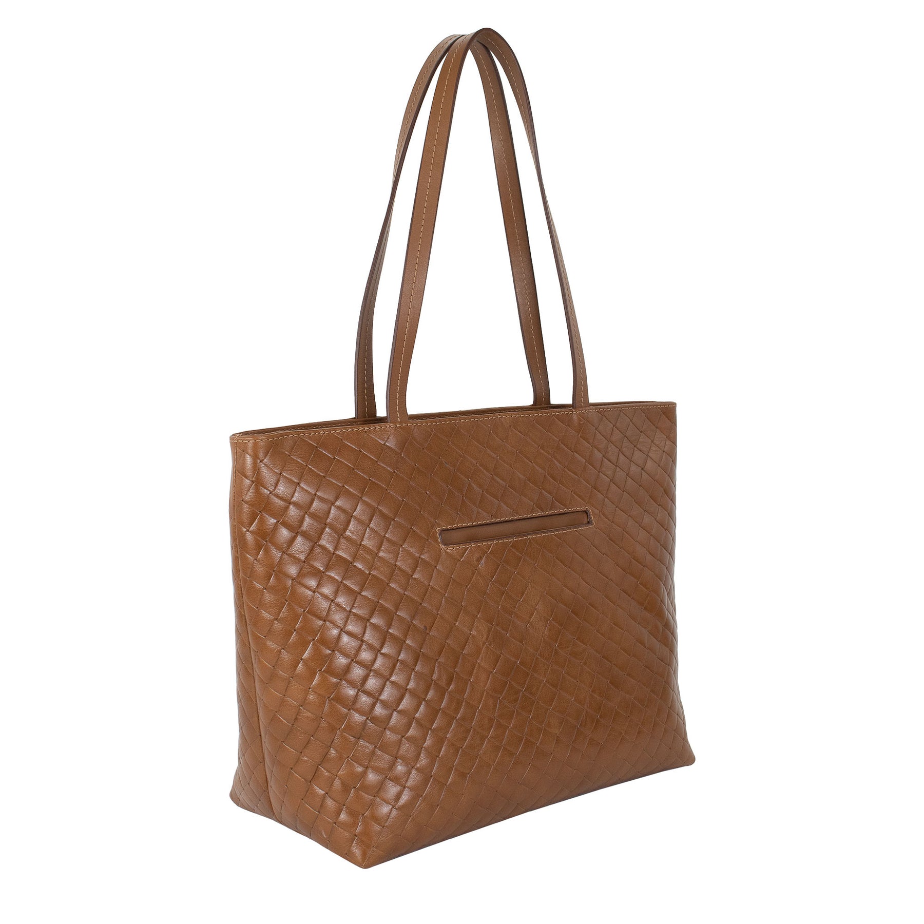Bolsa Shopping Bag de Couro Tramado - Bárbara