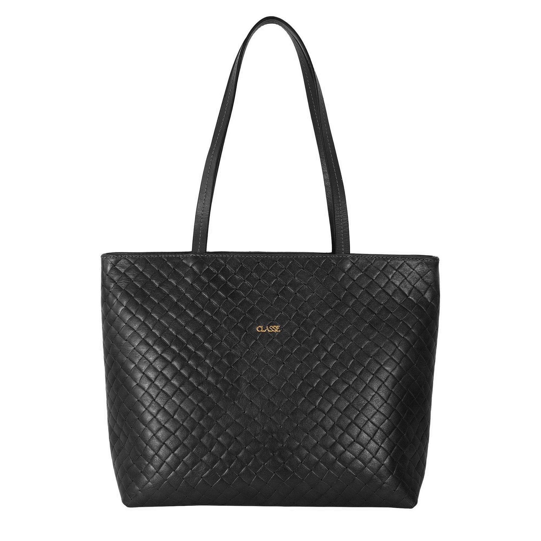 Bolsa Shopping Bag de Couro Tramado - Bárbara