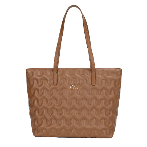 Bolsa Shopping Bag Nocciola de Couro Liza