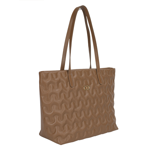 Bolsa Shopping Bag Nocciola de Couro Liza