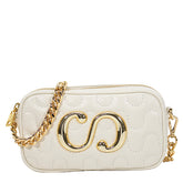 Bolsa Câmera Bag Maria Couro Matelassê Off-White