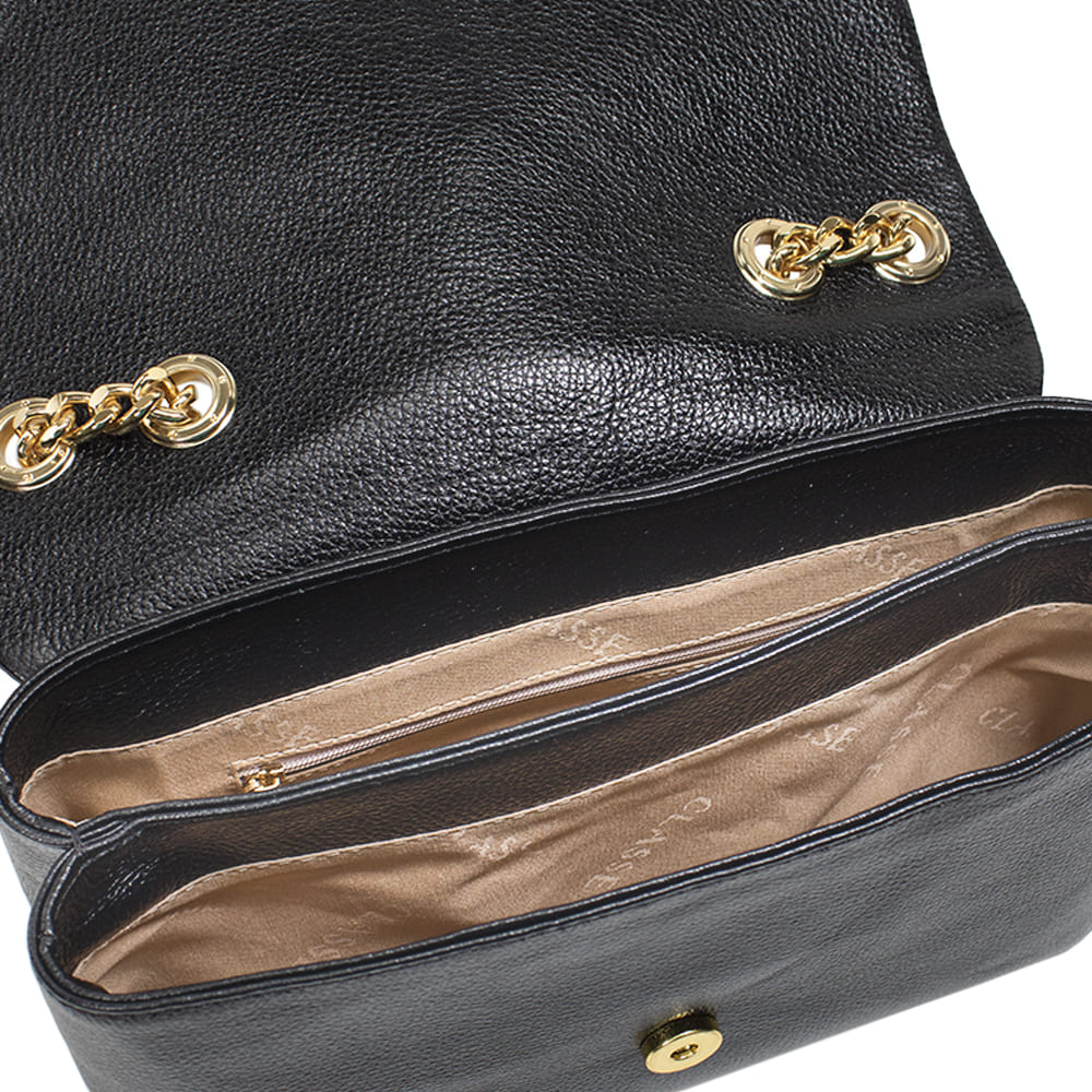 Bolsa de Couro Tiracolo Bag Luma - Preto