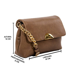 Bolsa de Couro Tiracolo Bag Mini Luma - Confort Sand