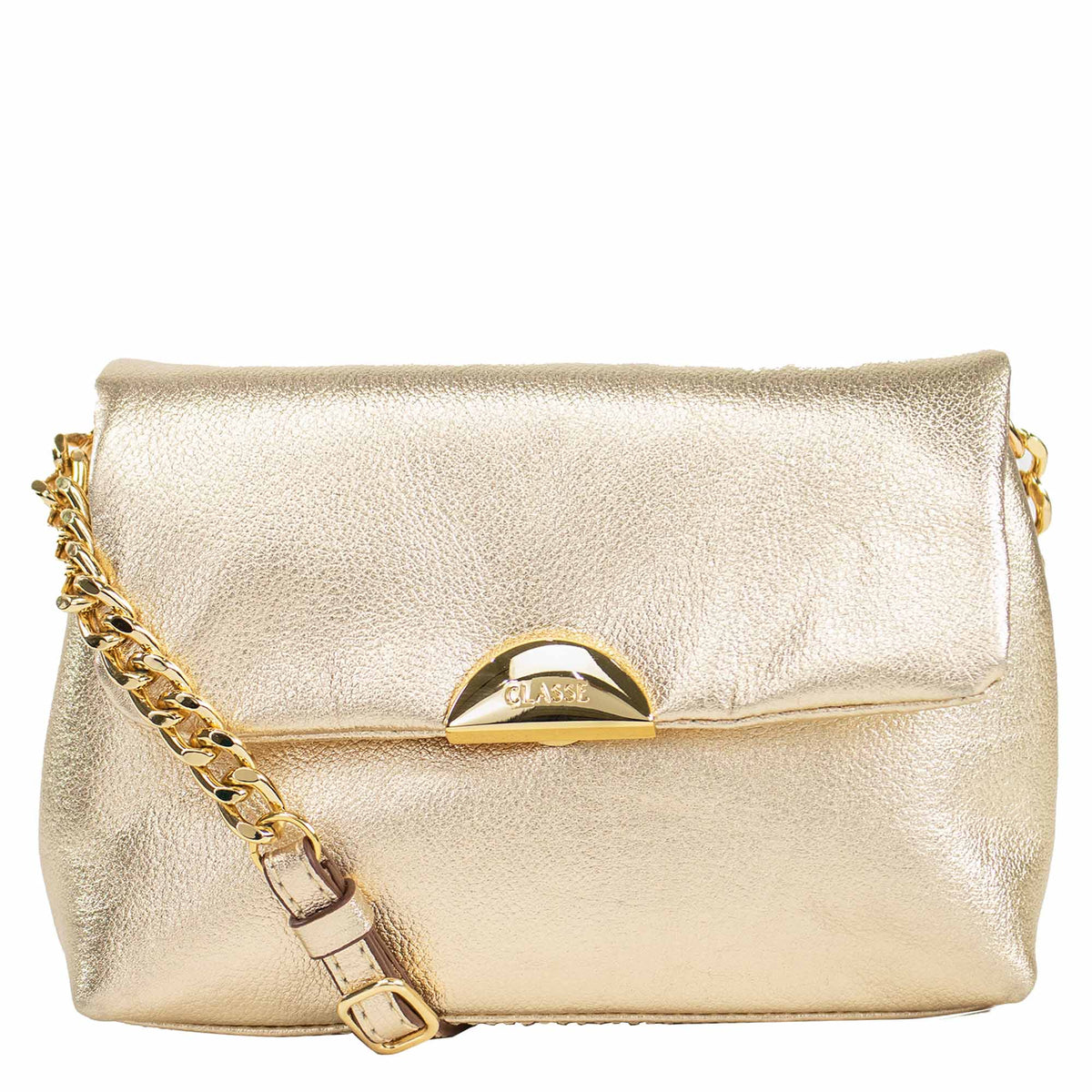 Bolsa de Couro Tiracolo Bag Luma - Ouro