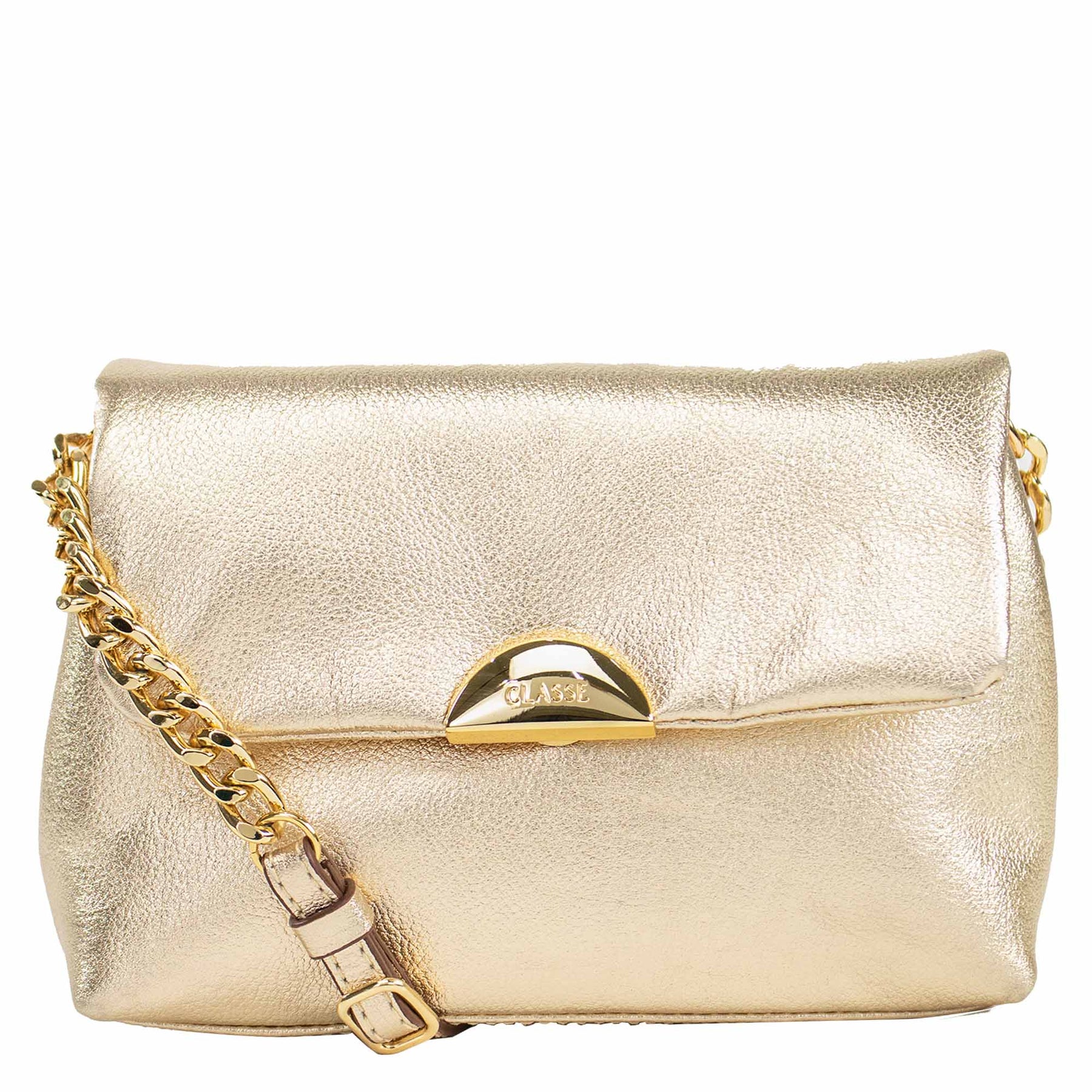 Bolsa de Couro Tiracolo Bag Luma - Ouro