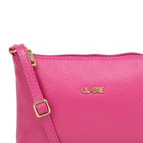 Bolsa de Couro Crossbody Mini Lili - Magenta