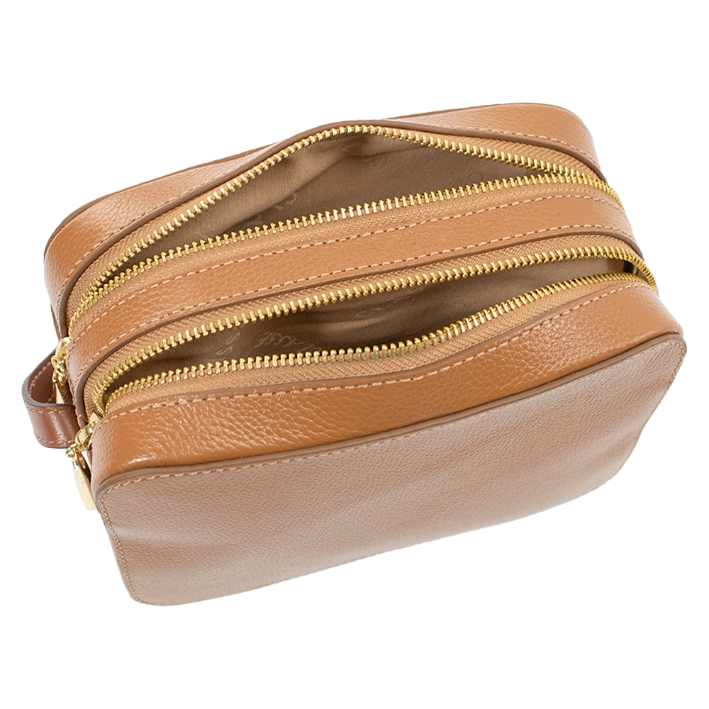 Bolsa Camera Bag de Couro Marrom Lizzi