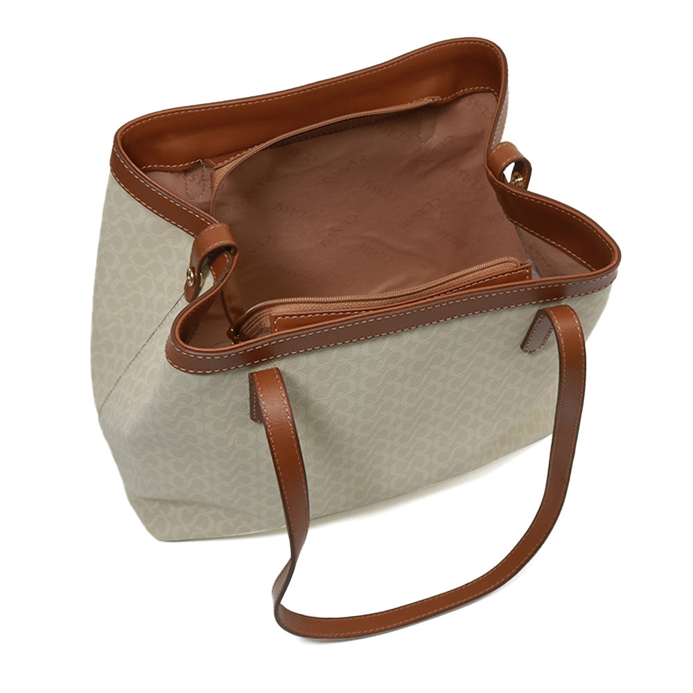 Bolsa Shopping Bag Canvas Creme Olívia