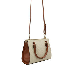 Bolsa Tote de Couro Mariana - Creme/Nocciola