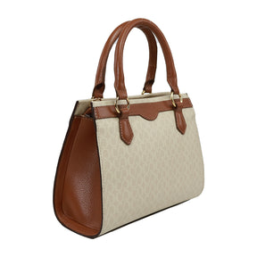 Bolsa Tote de Couro Mariana - Creme/Nocciola