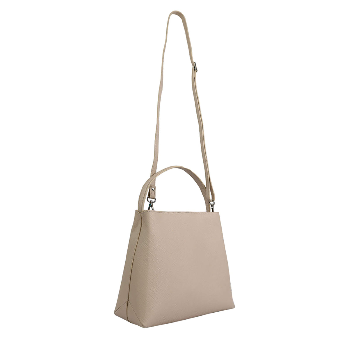 Bolsa de Couro Tote Maria - Creme Brilhante
