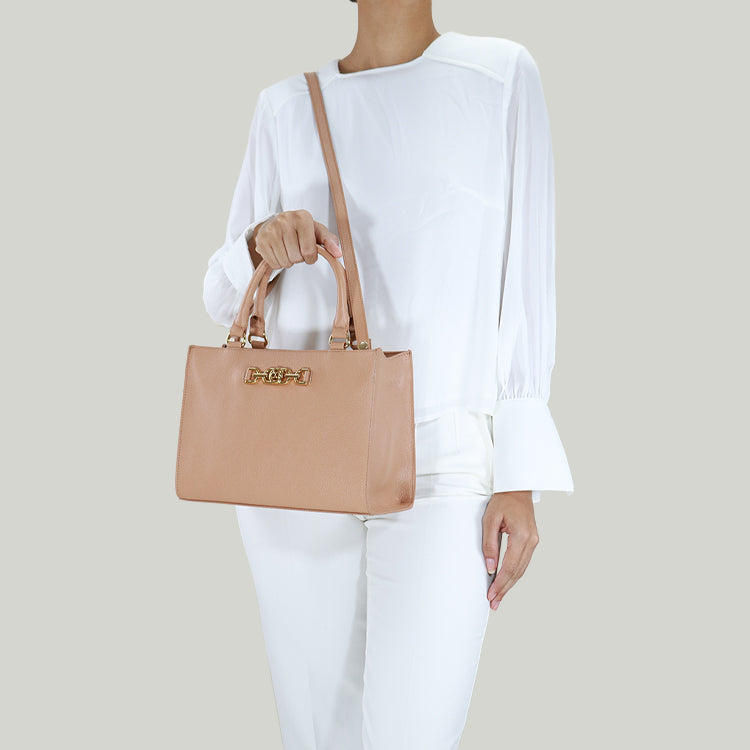 Bolsa  de Couro Tote Sienna - Tan