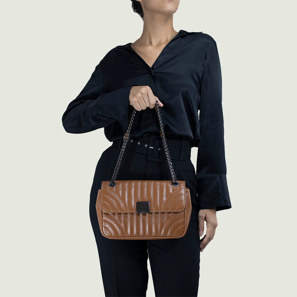 Bolsa Tiracolo Média Eva - Nocciola