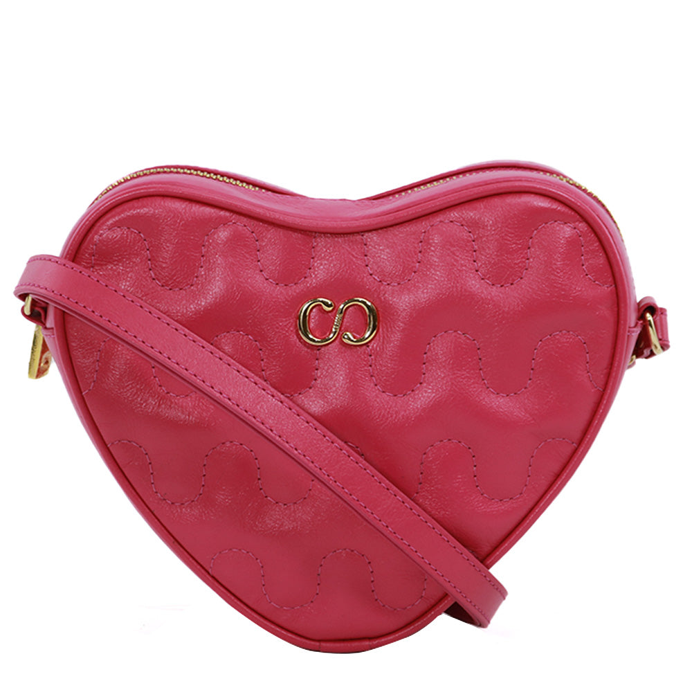 Bolsa Crossbody de Couro Love Lala - Magenta