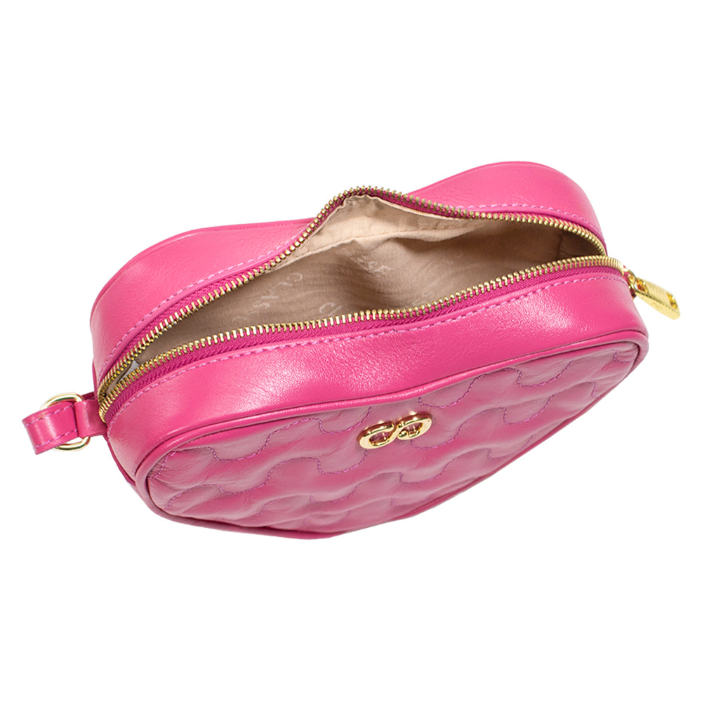 Bolsa Crossbody de Couro Love Lala - Magenta