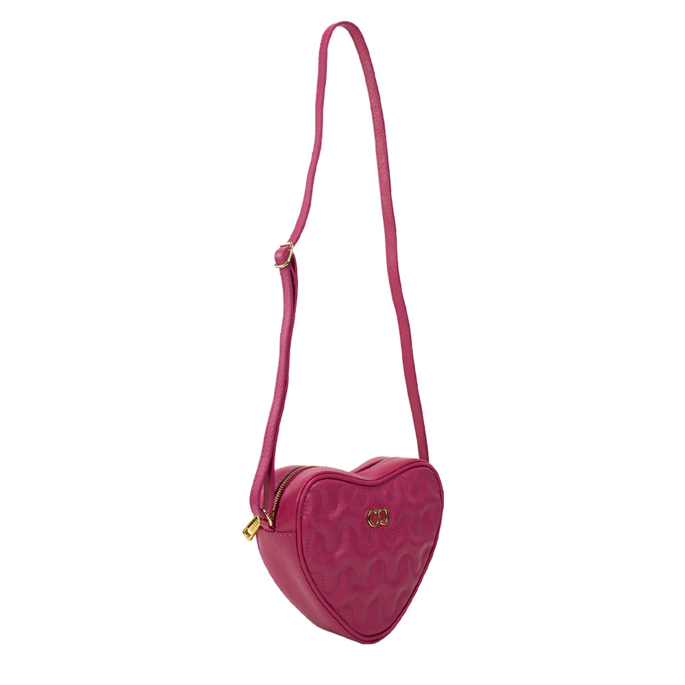 Bolsa Crossbody de Couro Love Lala - Magenta