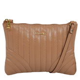 Bolsa de Couro Crossbody Eva - Metal Dourado