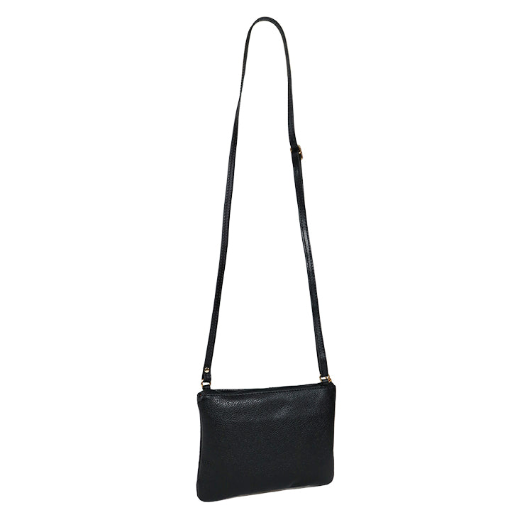 Bolsa de Couro Crossbody Eva - Metal Dourado
