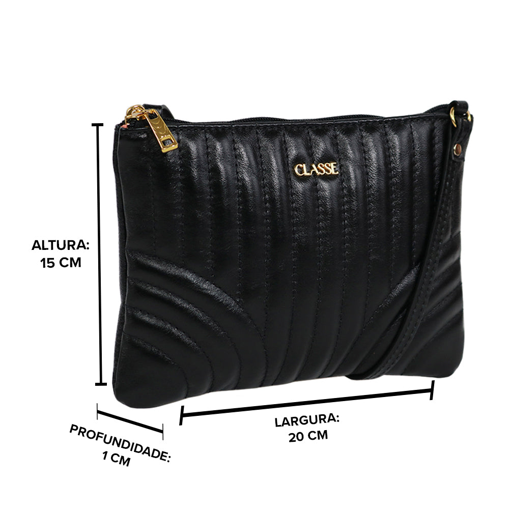 Bolsa de Couro Crossbody Eva - Metal Dourado