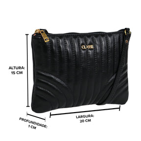Bolsa de Couro Crossbody Eva - Metal Dourado