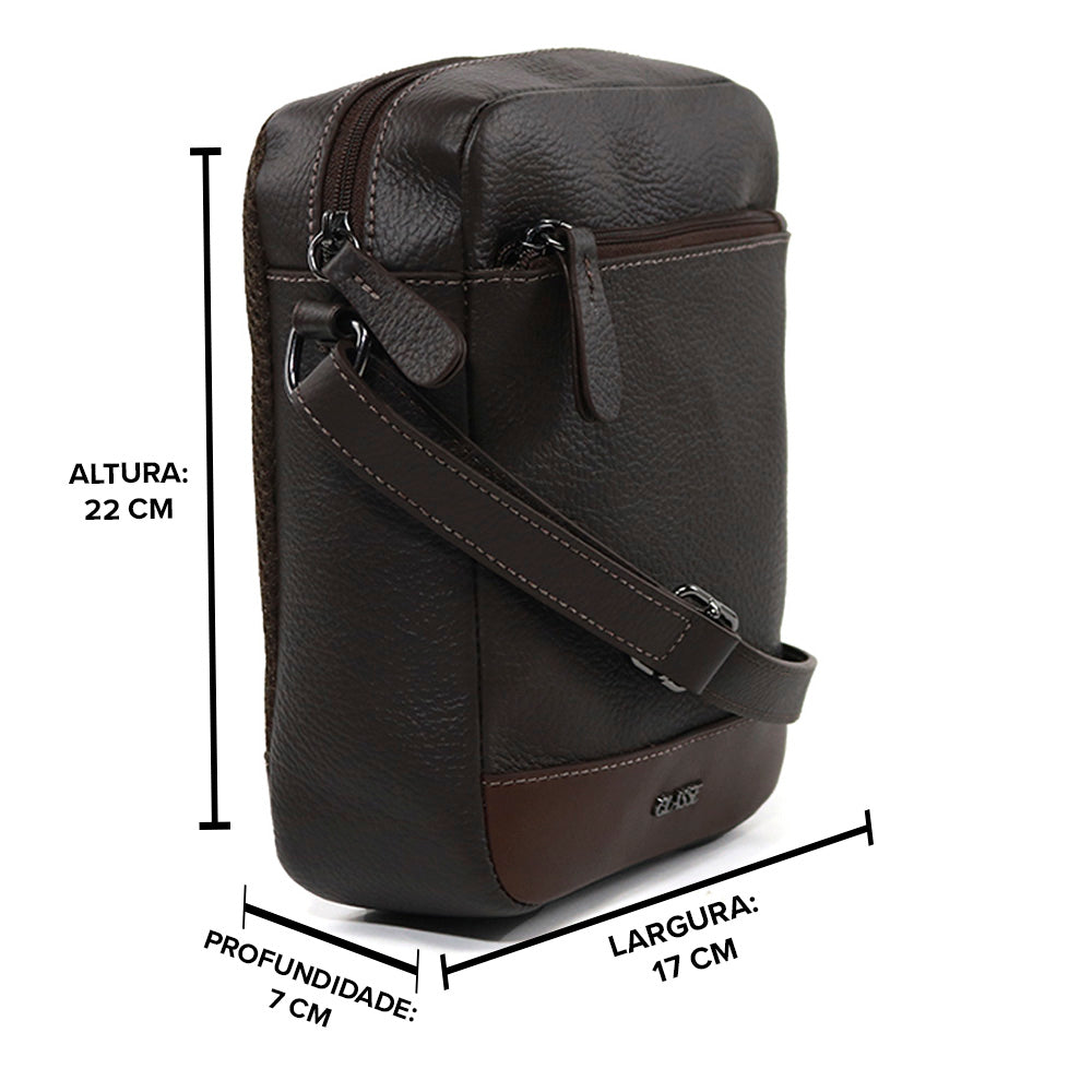 Sholder Bag Masculina de Couro