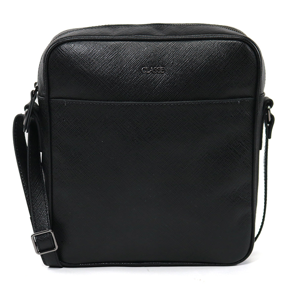 Kit: 01 Bolsa de Couro Camera Bag Carol - Preto + 01 Shoulder Bag Masculina de Couro - Black + Porta Batom