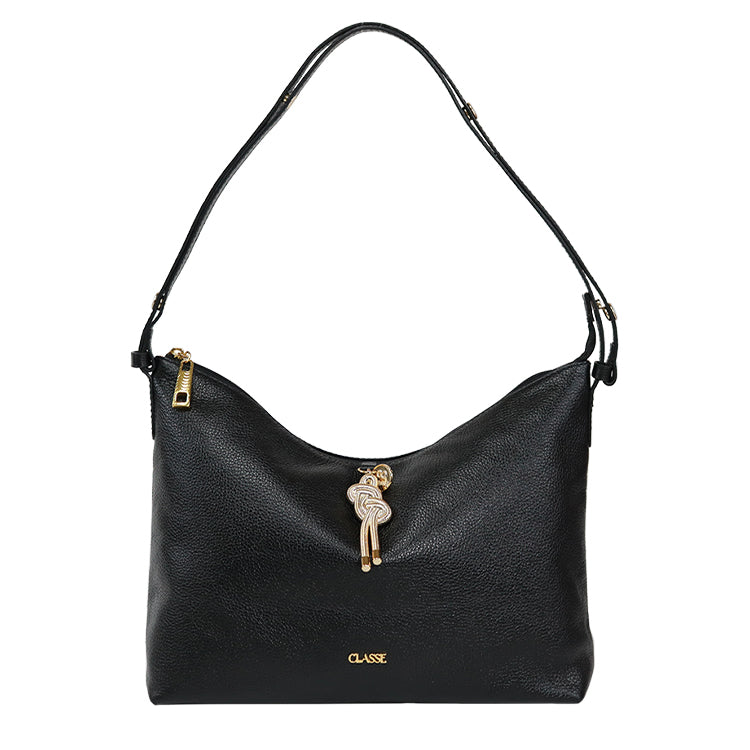 Bolsa Crossbody de Couro - Preto