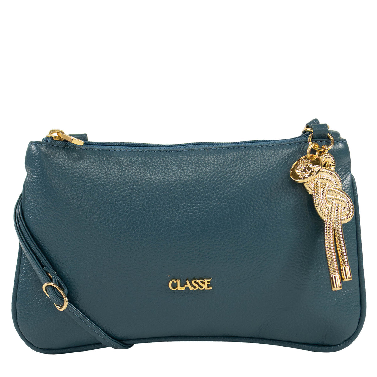 Bolsa Crossbody de Couro - Floater Azul Esmeral