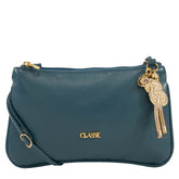 Bolsa Crossbody de Couro - Floater Azul Esmeral