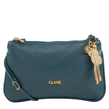 Bolsa Crossbody de Couro - Floater Azul Esmeral