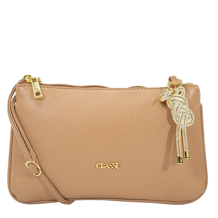 Bolsa Crossbody de Couro - Tan