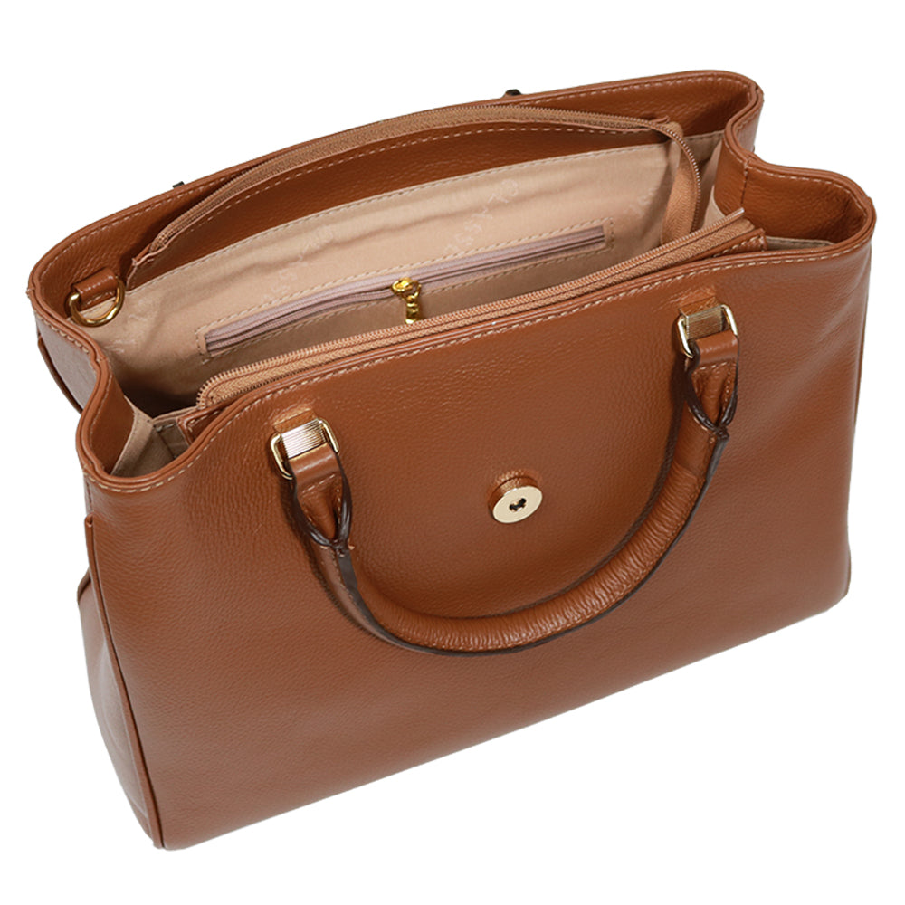 Bolsa de Couro Tote BELLE - Nocciola