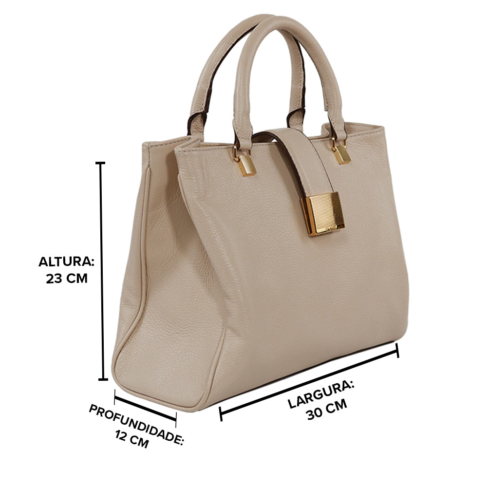 Bolsa de Couro Tote BELLE - Creme