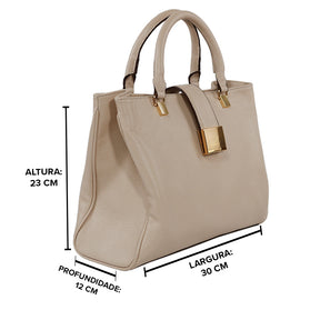 Bolsa de Couro Tote BELLE - Creme