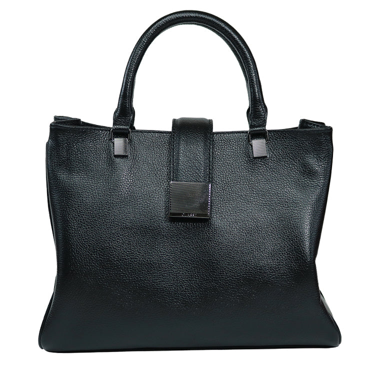 Combo: 01 Bolsa de Couro Tote BELLE - Preto Composto + Carteira exclusiva