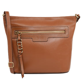 Bolsa de Couro Crossbody PEGGY - Nocciola