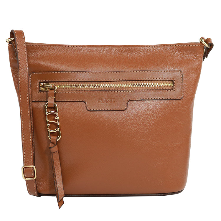 Bolsa de Couro Crossbody PEGGY - Nocciola