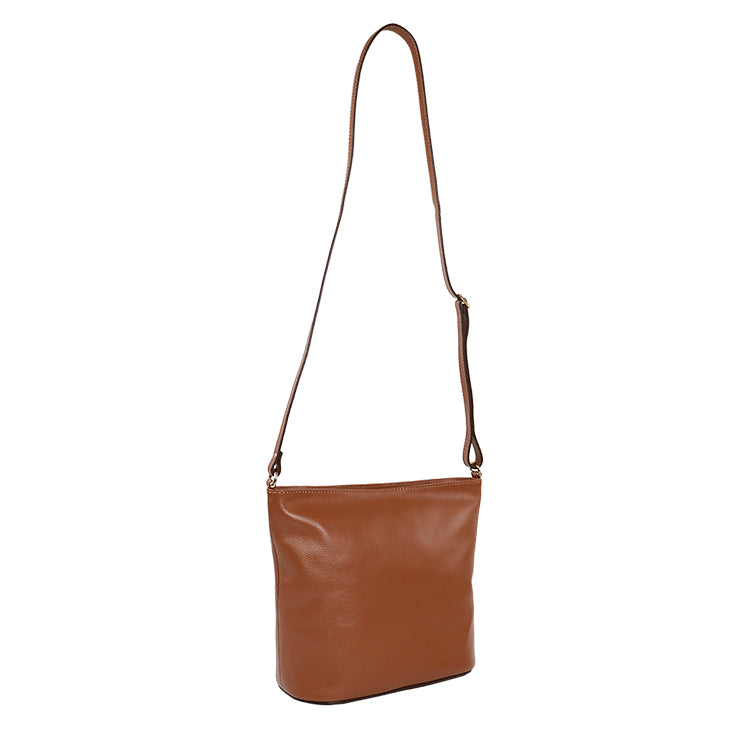 Bolsa de Couro Crossbody PEGGY - Nocciola