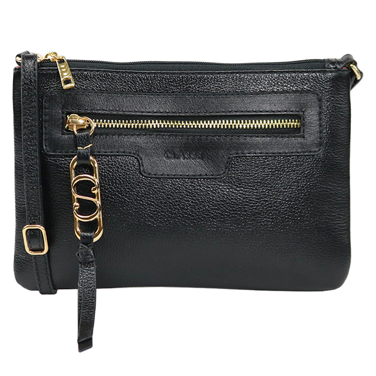 Bolsa de Couro Crossbody PEGGY - Preto