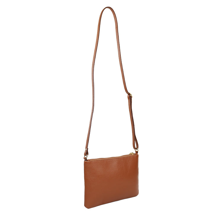 Bolsa de Couro Crossbody PEGGY - Nocciola