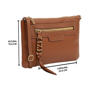 Bolsa de Couro Crossbody PEGGY - Nocciola