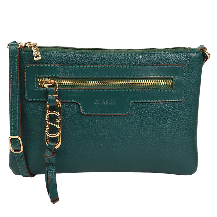 Bolsa de Couro Crossbody PEGGY - Eucalipto