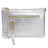 Bolsa de Couro Crossbody PEGGY - Prata