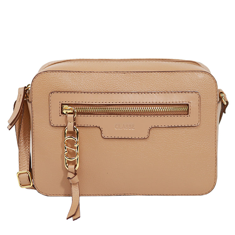 Bolsa de Couro Camera Bag PEGGY - Tan