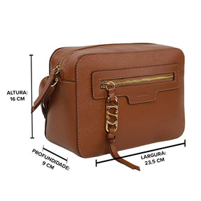 Bolsa de Couro Camera Bag PEGGY - Nocciola