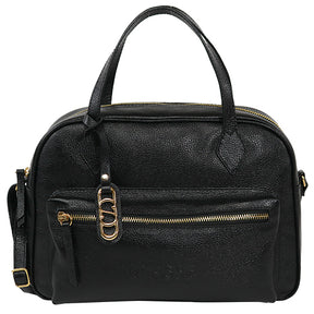 Combo: 01 Bolsa de Couro Camera Bag Malu - Preto + Carteira Exclusiva