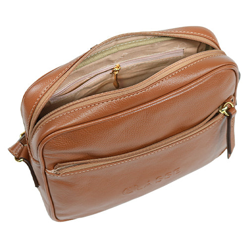 Bolsa de Couro Camera Bag Mary - Nocciola