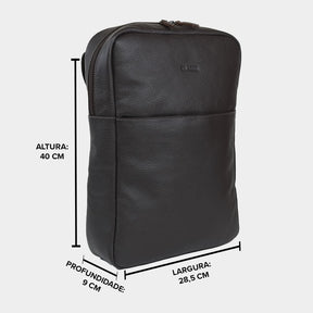 Mochila De Couro Masculina Media Office  - Confort Sand